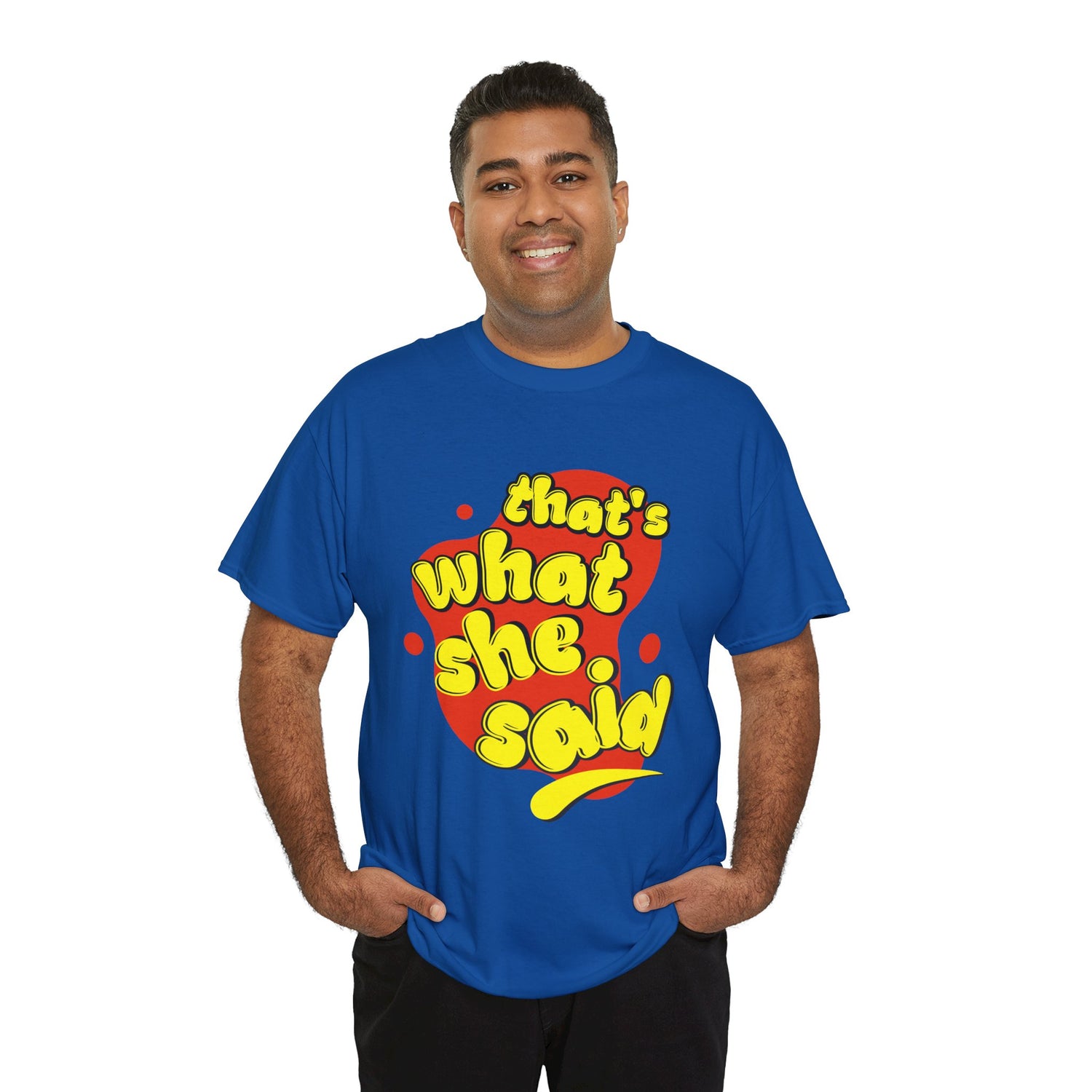 That’s What She Said T-Shirt — Retro Yellow &amp; Red Graphic Tee