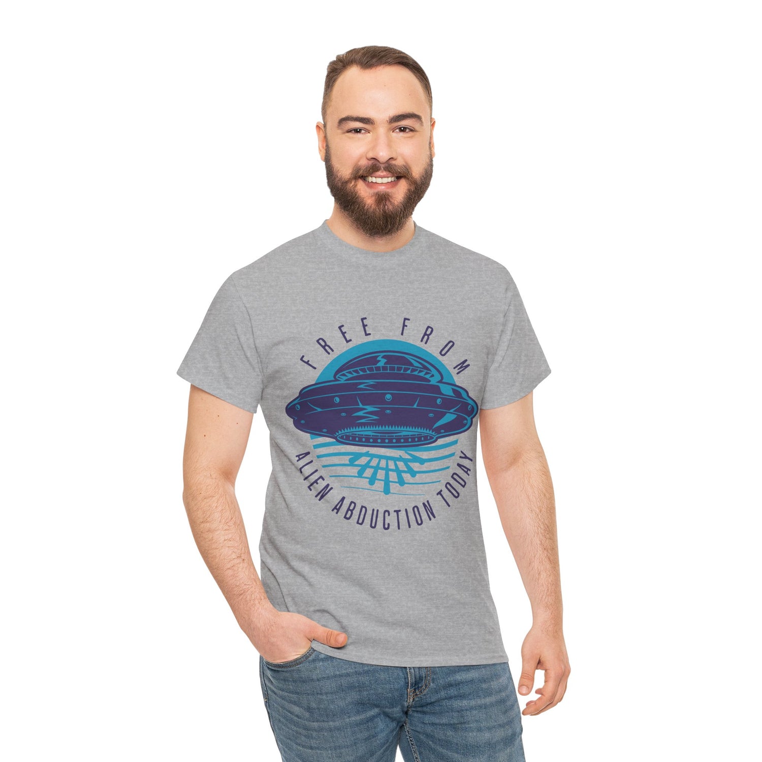 Alien Abduction Tee — "Free From Alien Abduction Today" UFO Graphic Shirt