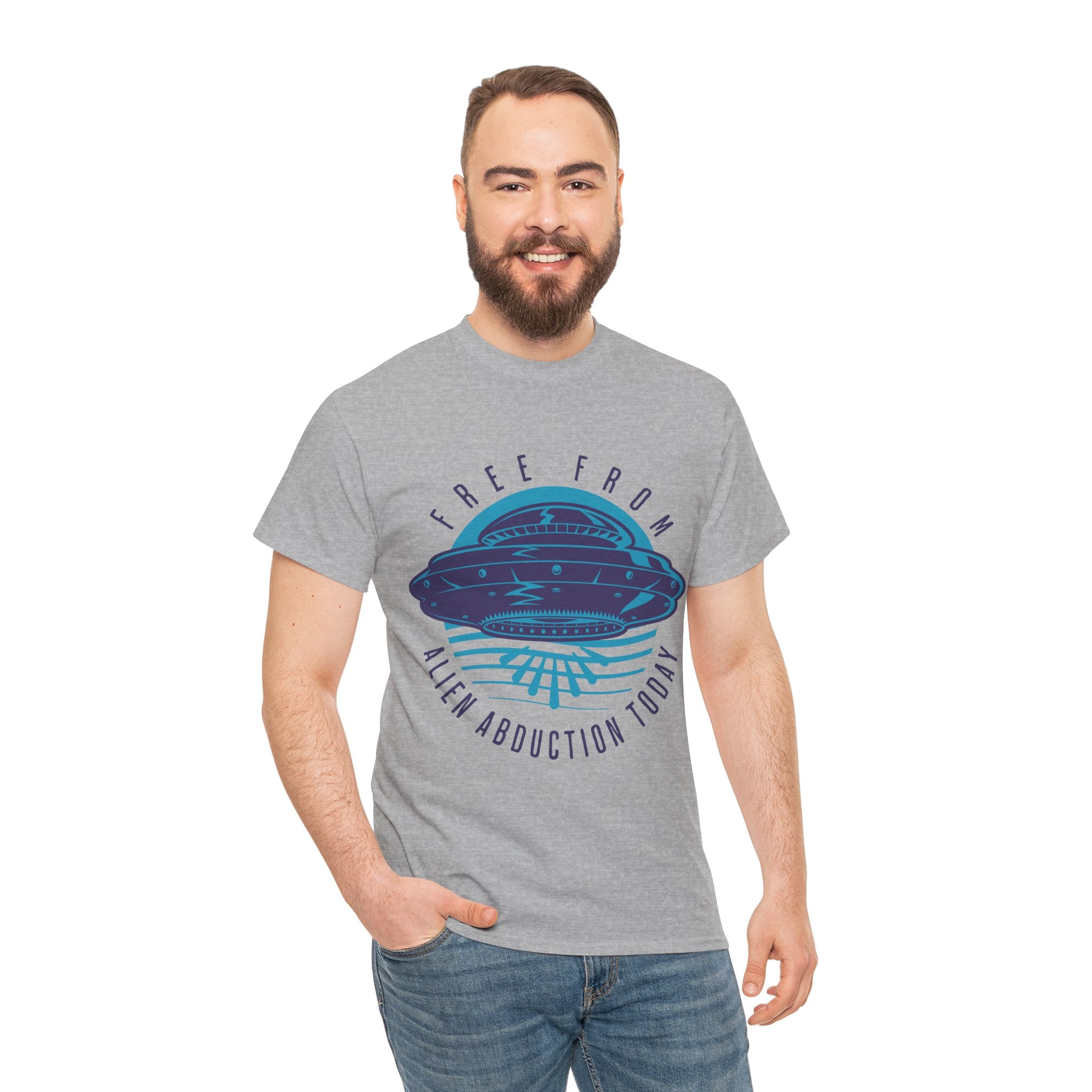 Alien Abduction Tee — "Free From Alien Abduction Today" UFO Graphic Shirt