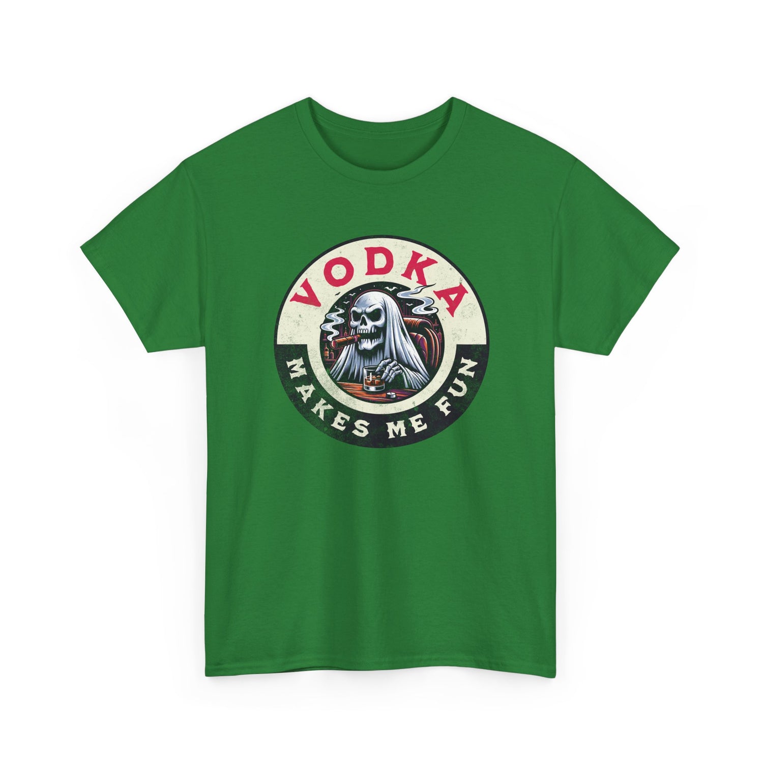 Vodka Makes Me Fun T-Shirt - Retro Skull Drinking Graphic Tee