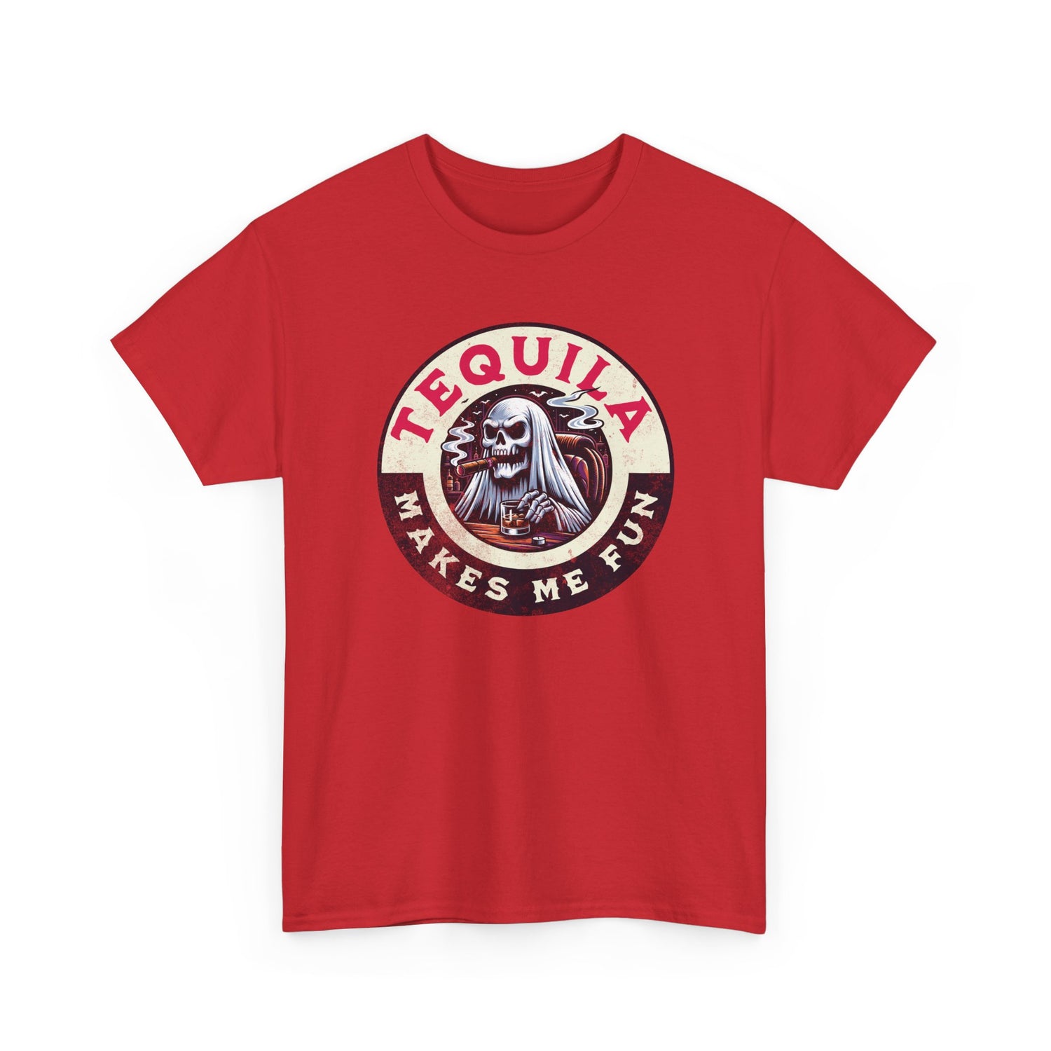 Tequila Makes Me Fun T-Shirt – Funny Party Graphic Tee with Skull &amp; Bottle Design