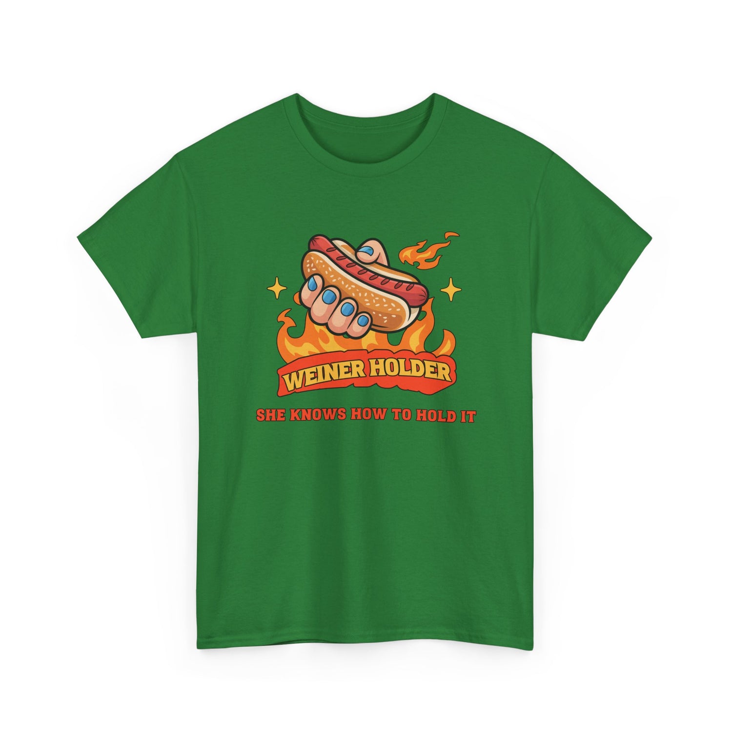 Funny Hot Dog T-Shirt — Weiner Holder Adult-Themed Tee