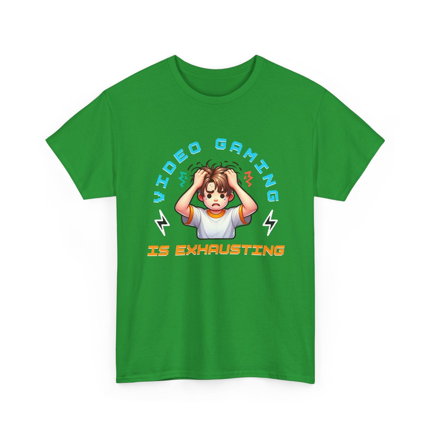 Gaming T‑Shirt — "Video Gaming Is Exhausting" Cute Anime Gamer Tee