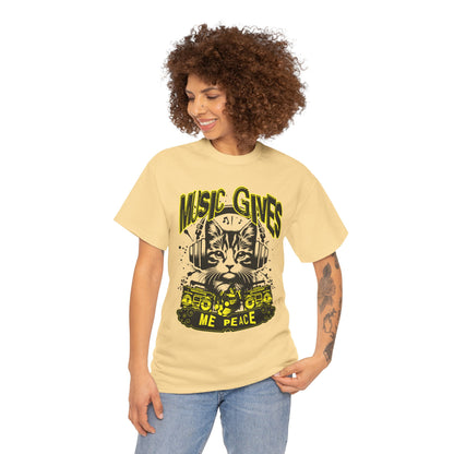 Music Gives Me Peace Cat T-Shirt