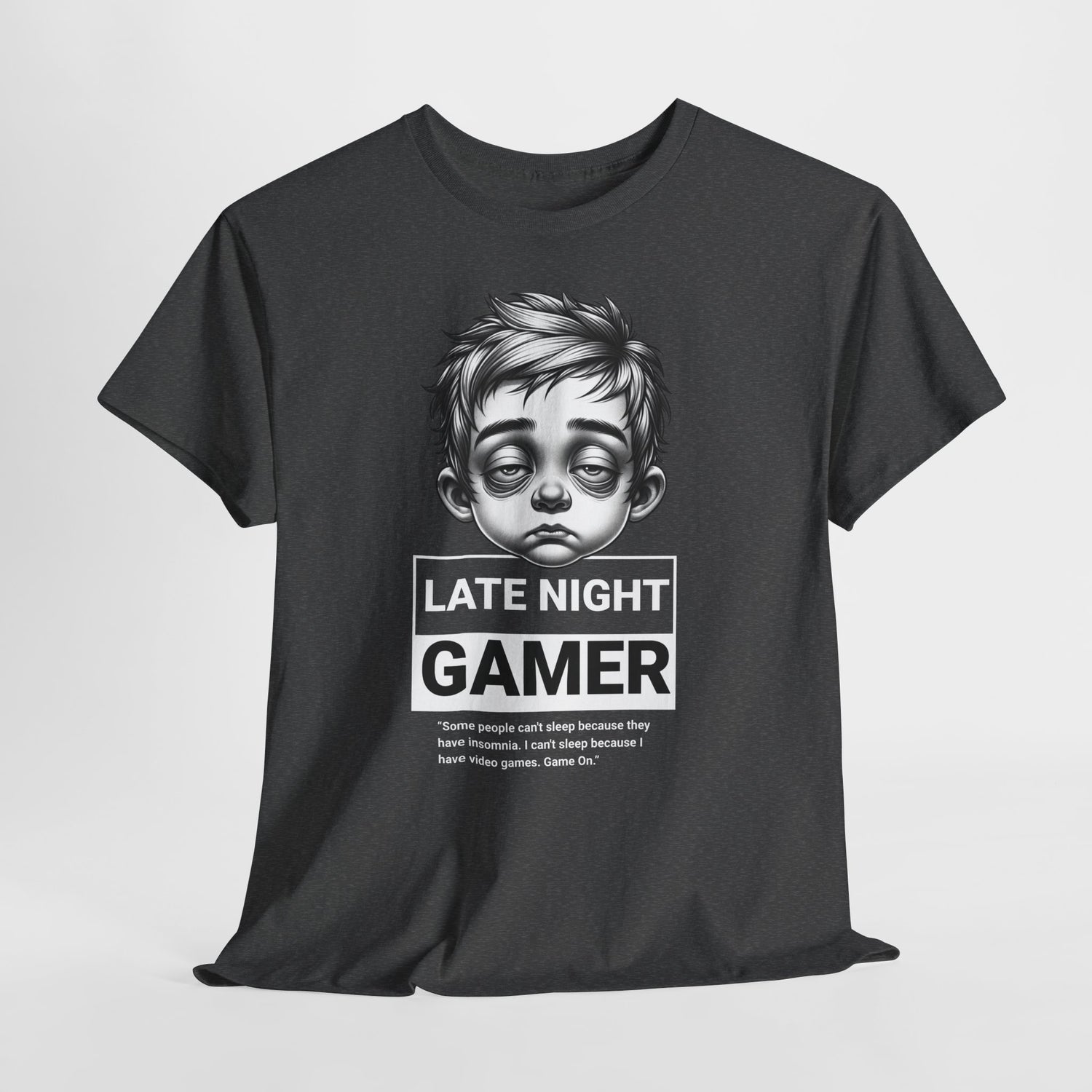Late Night Gamer T-Shirt — Funny Sleepy Gamer Graphic Tee
