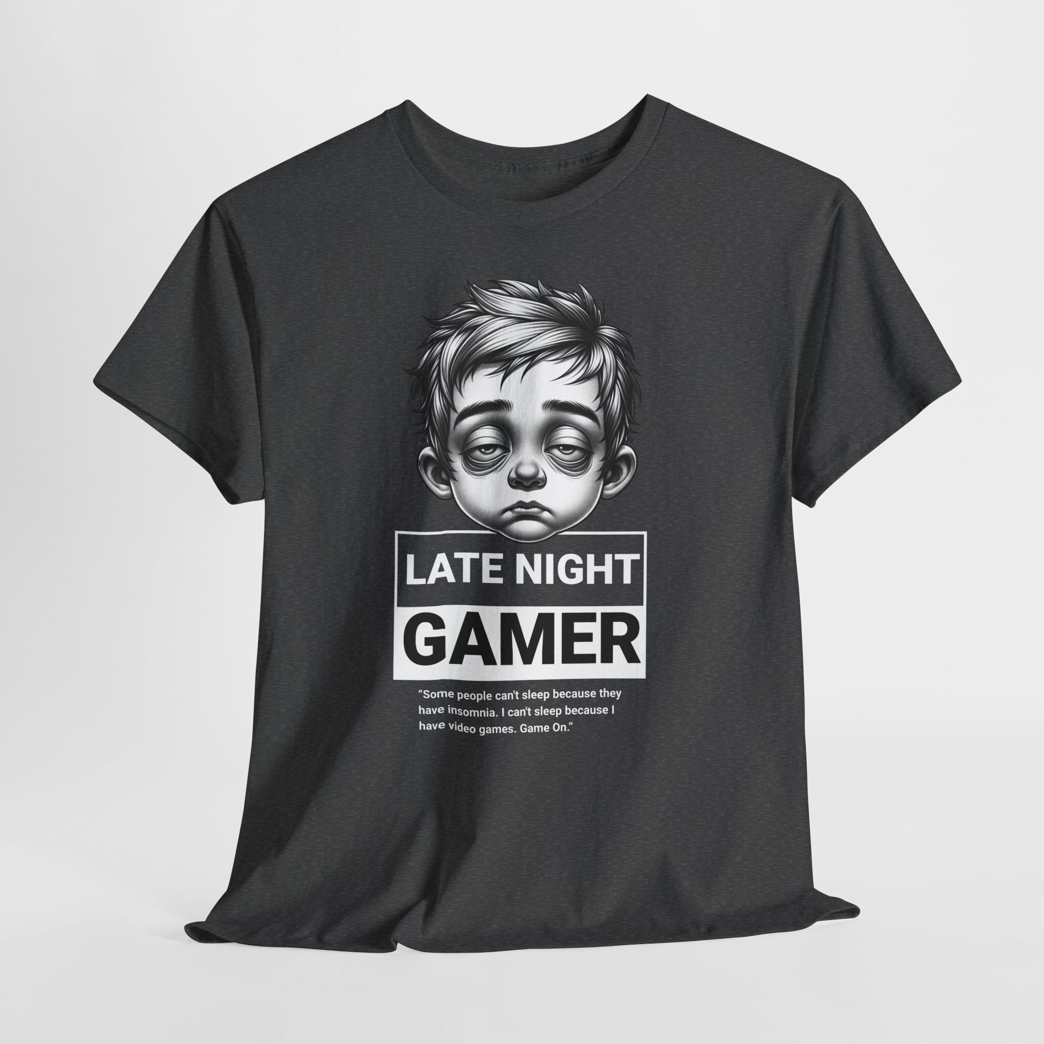 Late Night Gamer T-Shirt — Funny Sleepy Gamer Graphic Tee