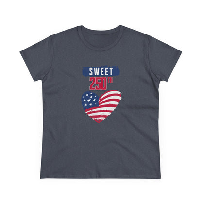 Sweet 250th American Flag Heart T‑Shirt