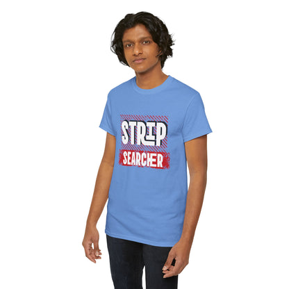 Step Searcher Graphic Tee — Vintage Red Stamped Design