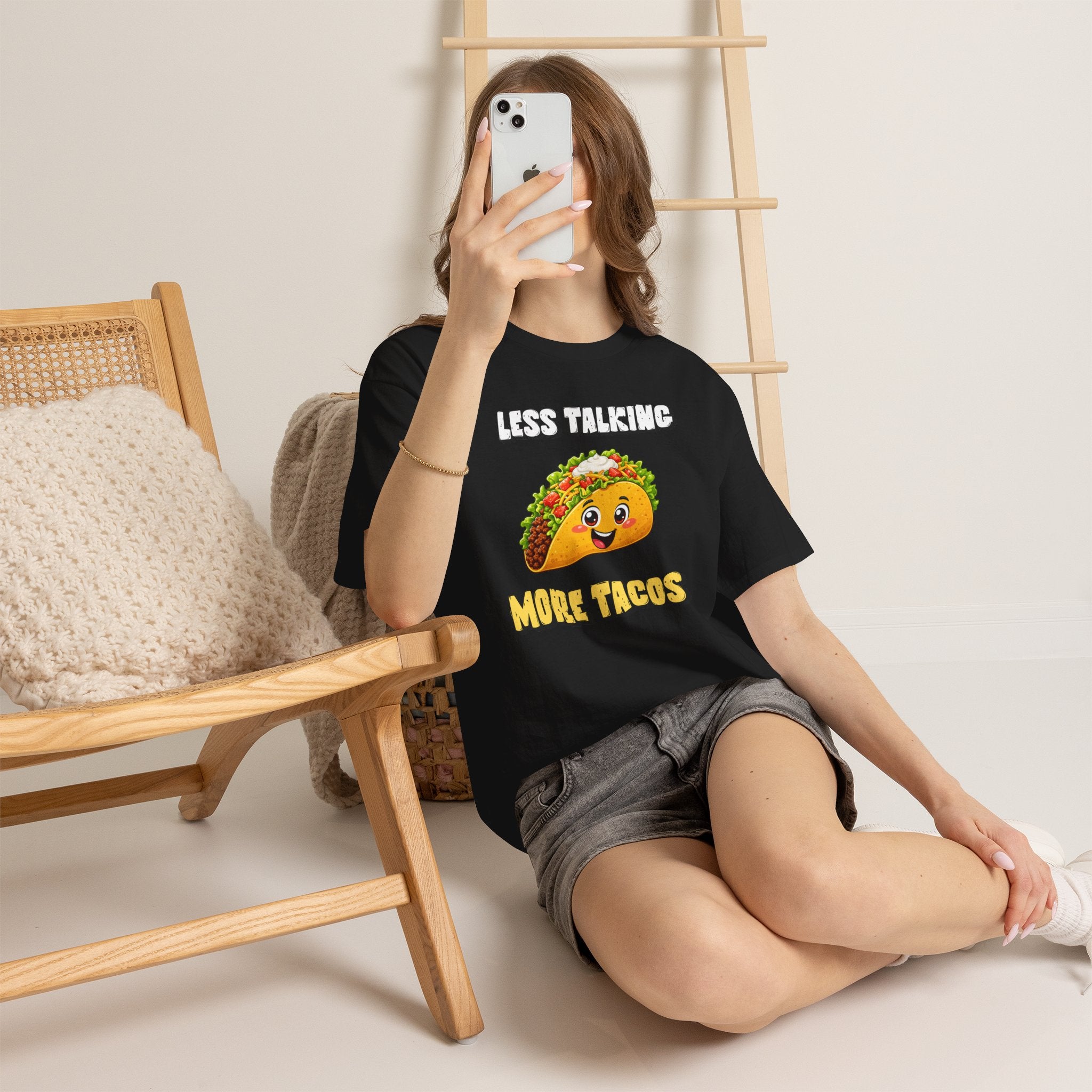 Less Talking More Tacos T-Shirt — Funny Taco Graphic Tee for Food Lovers