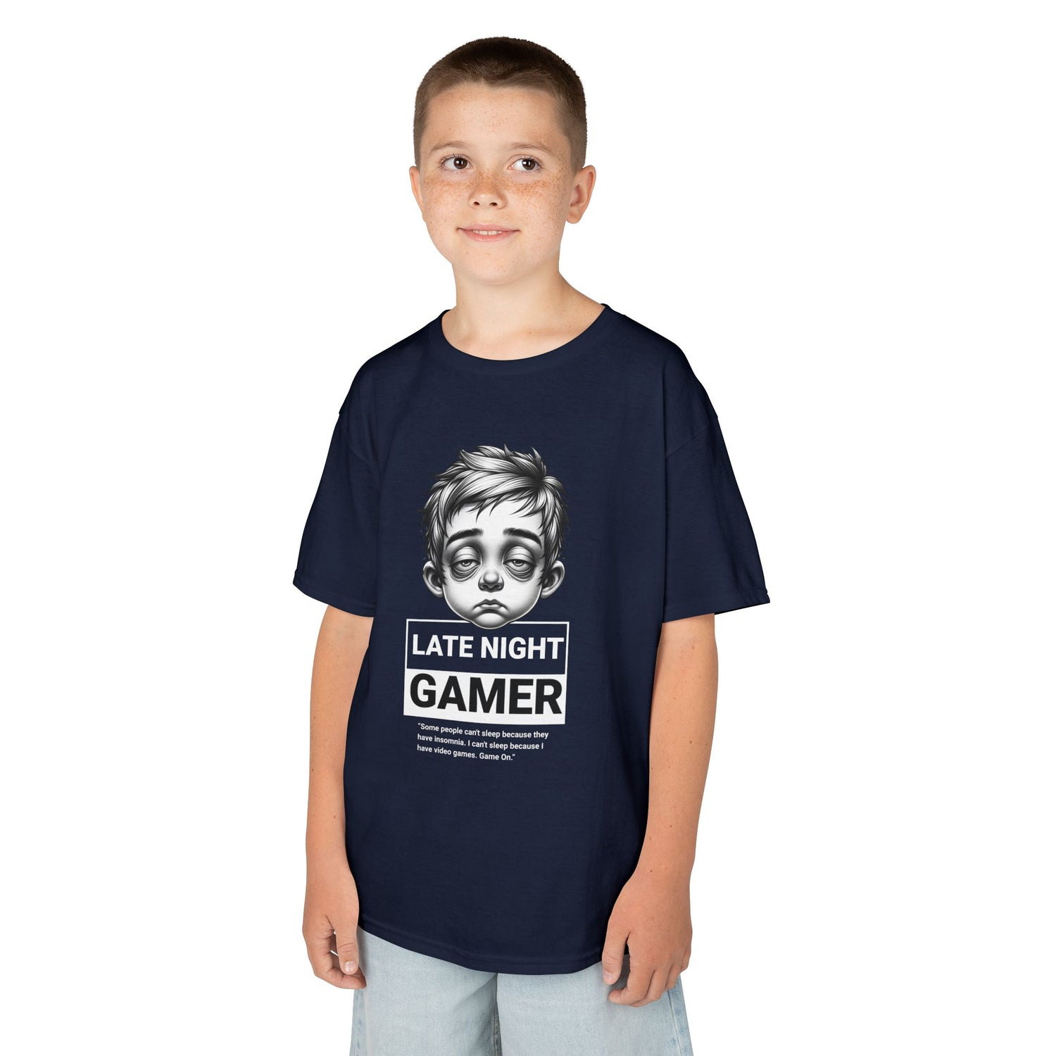 Late Night Gamer – Funny Kids Gaming T-Shirt