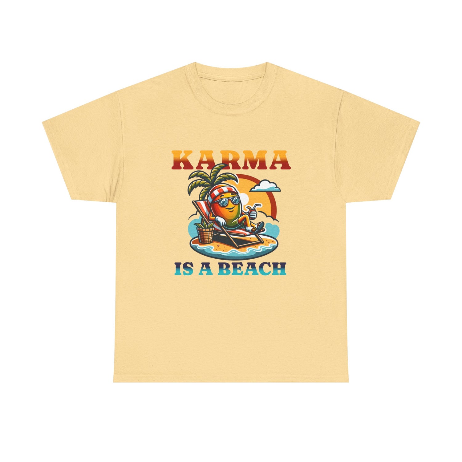 "Karma Is a Beach" Retro Tropical Tee