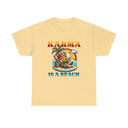 "Karma Is a Beach" Retro Tropical Tee