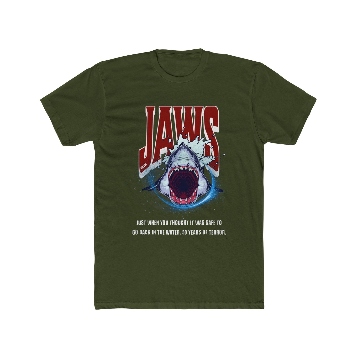 Jaws Movie 50 Years Of Terror Cotton Tee