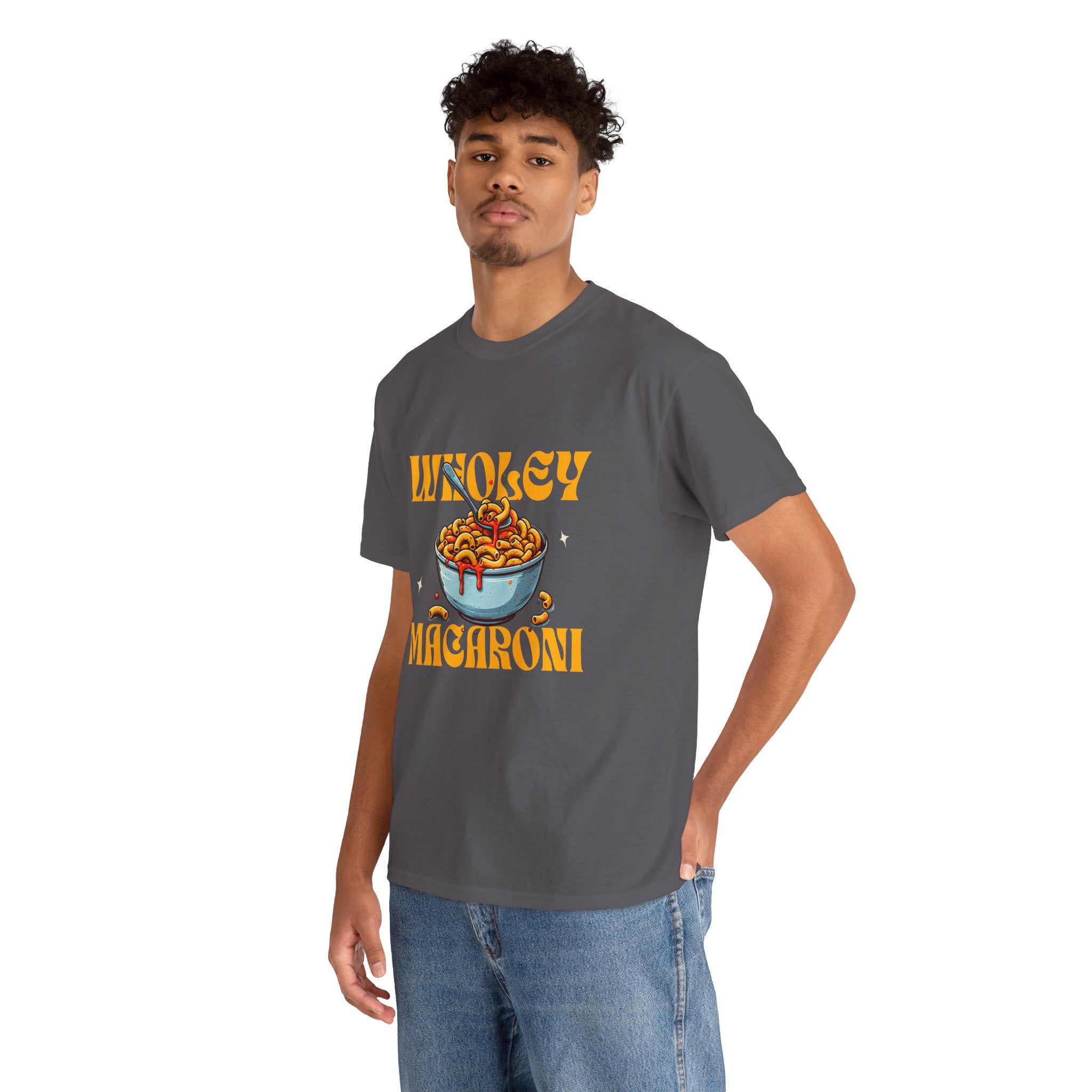 Wholey Macaroni Unisex Tee, Funny T-Shirt, Casual Graphic Shirt, Gift for Pasta Lovers, Foodie Apparel, Comfortable Everyday Wear
