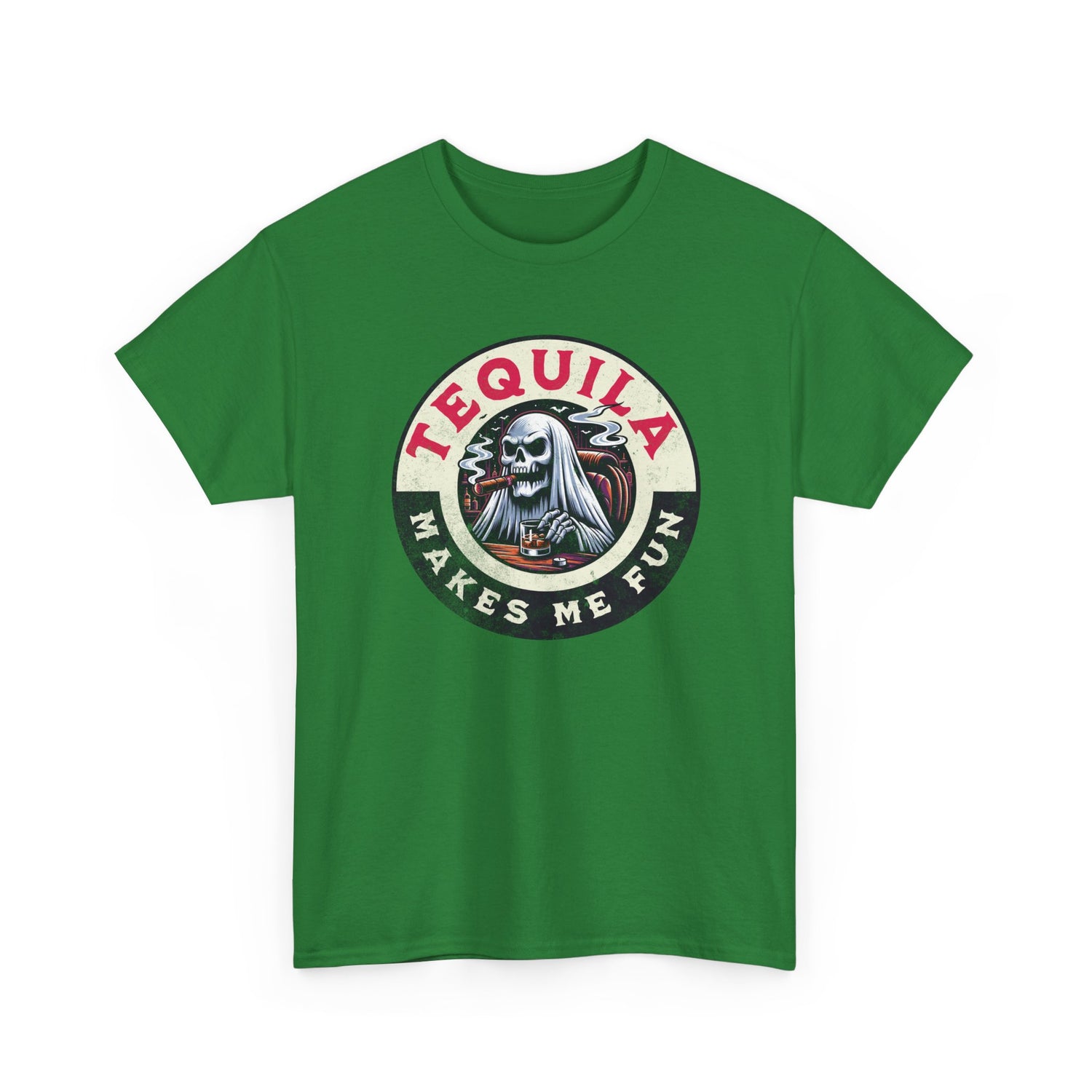Tequila Makes Me Fun T-Shirt – Funny Party Graphic Tee with Skull &amp; Bottle Design