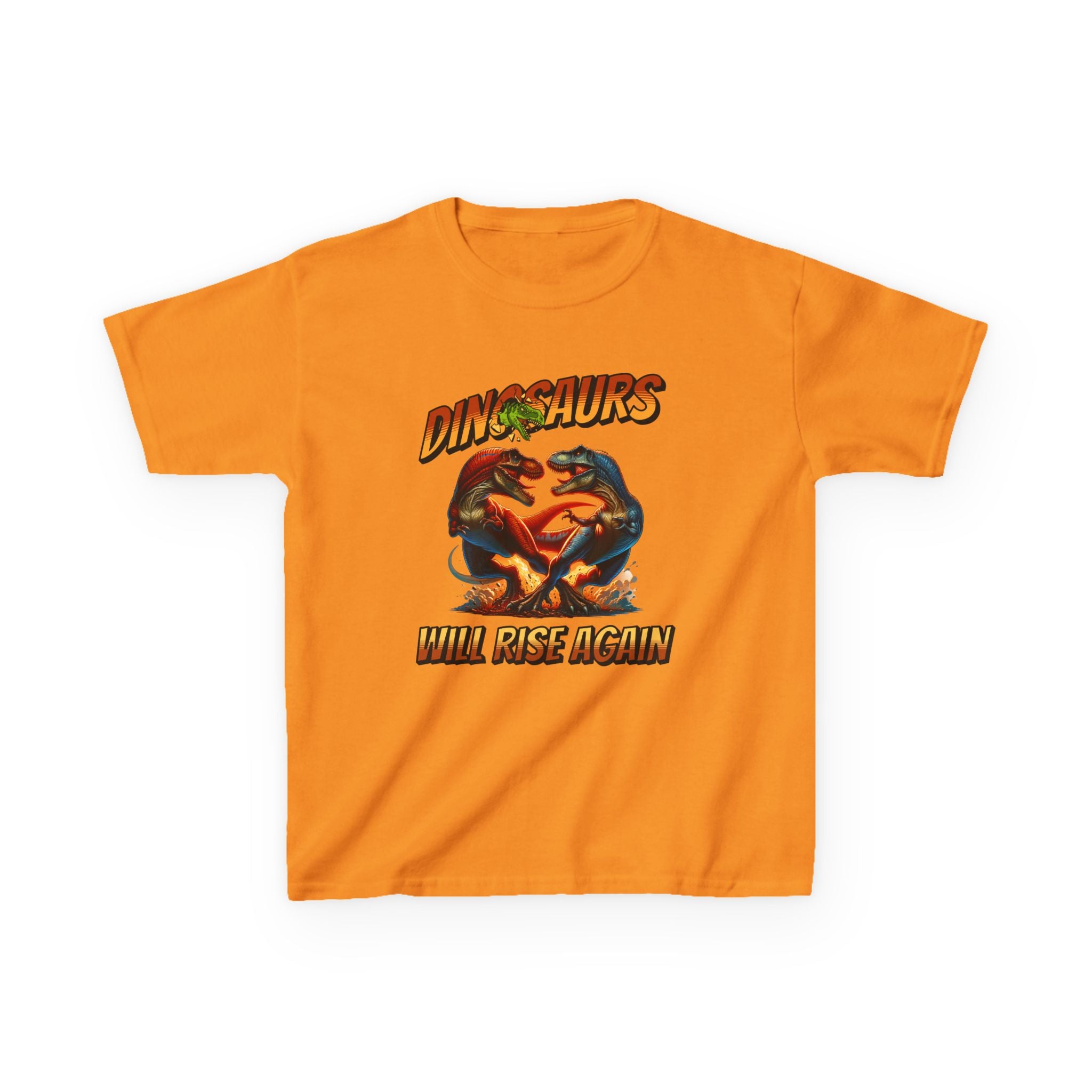 Kids Tee — "Dinosaurs Will Rise Again" Retro T-Rex Graphic