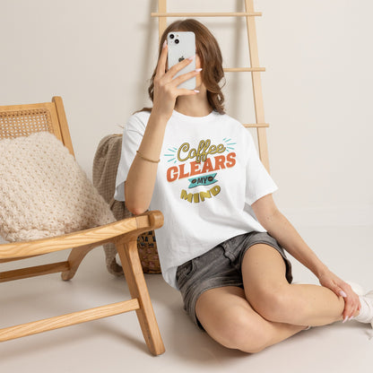 Coffee Clears My Mind T-Shirt — Retro Coffee Lover Tee