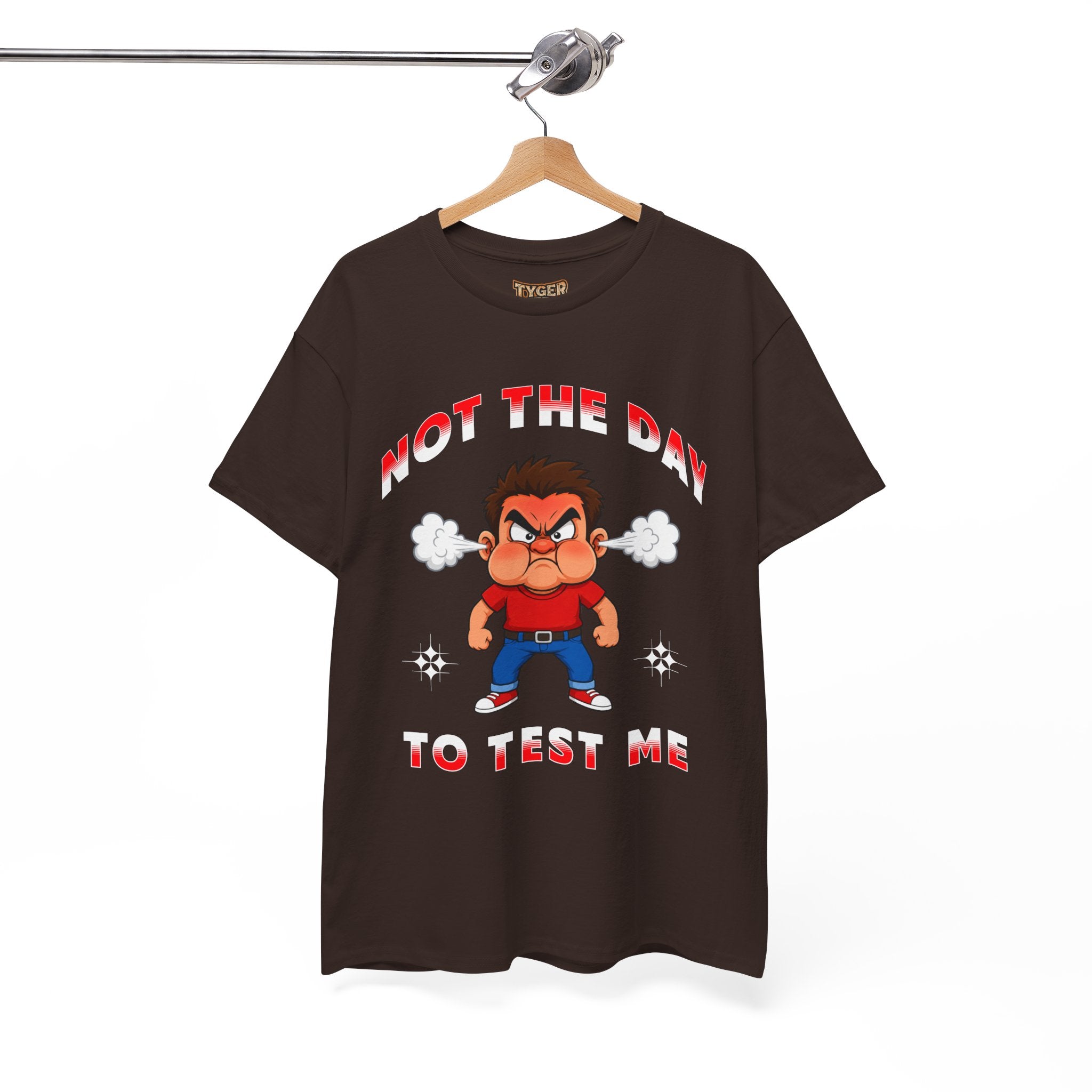 Not The Day To Test Me – Funny Angry Cartoon T-Shirt