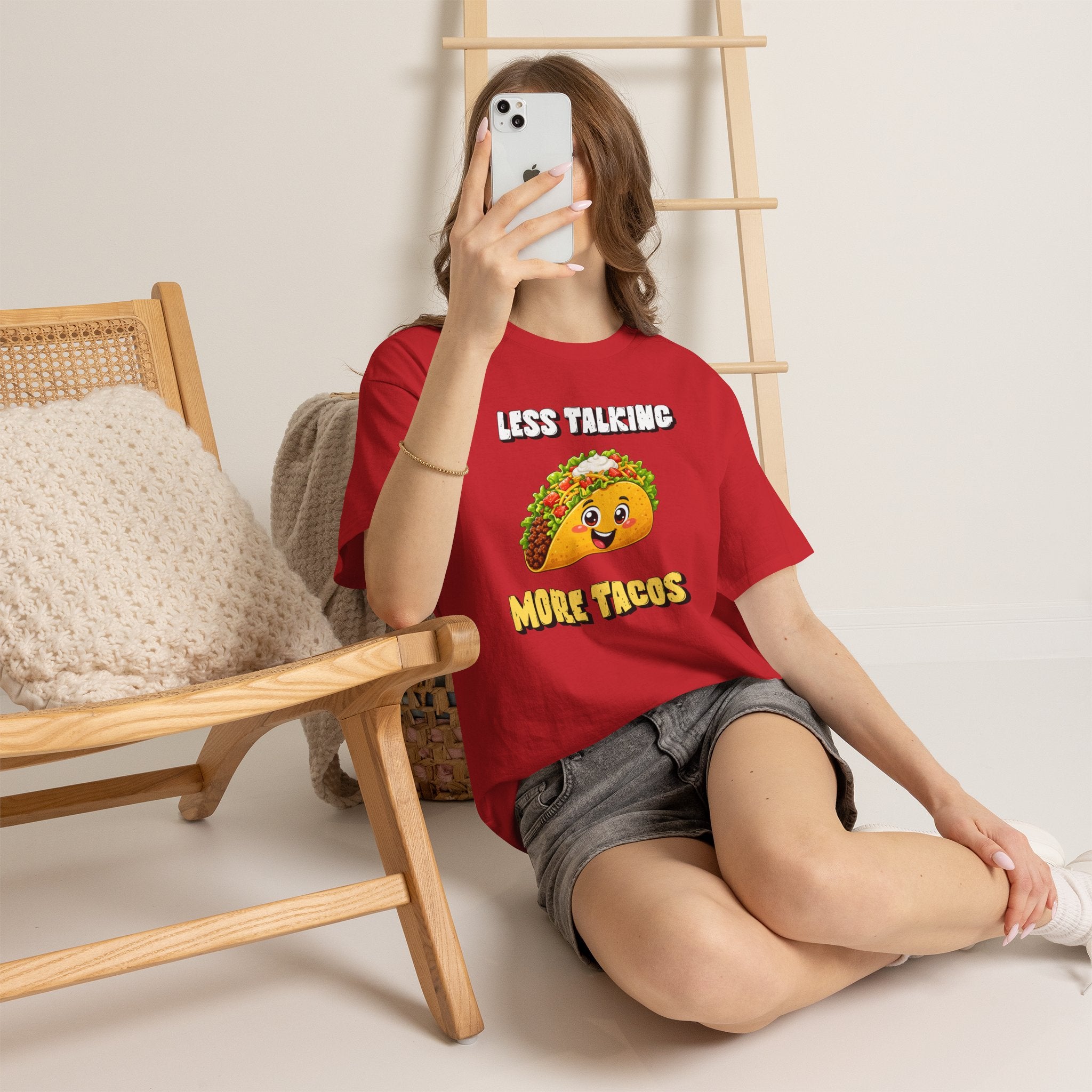 Less Talking More Tacos T-Shirt — Funny Taco Graphic Tee for Food Lovers