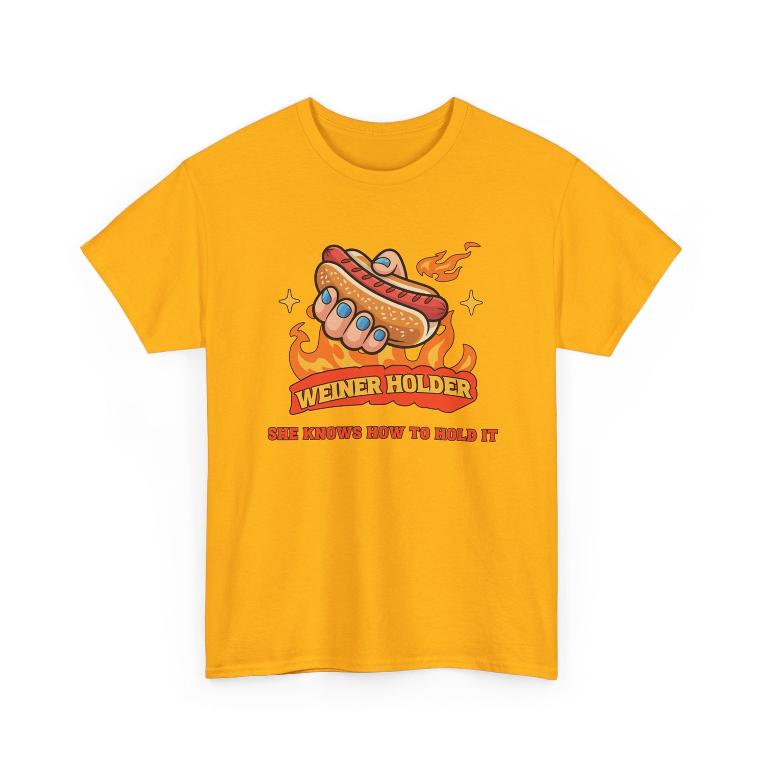 Funny Hot Dog T-Shirt — Weiner Holder Adult-Themed Tee