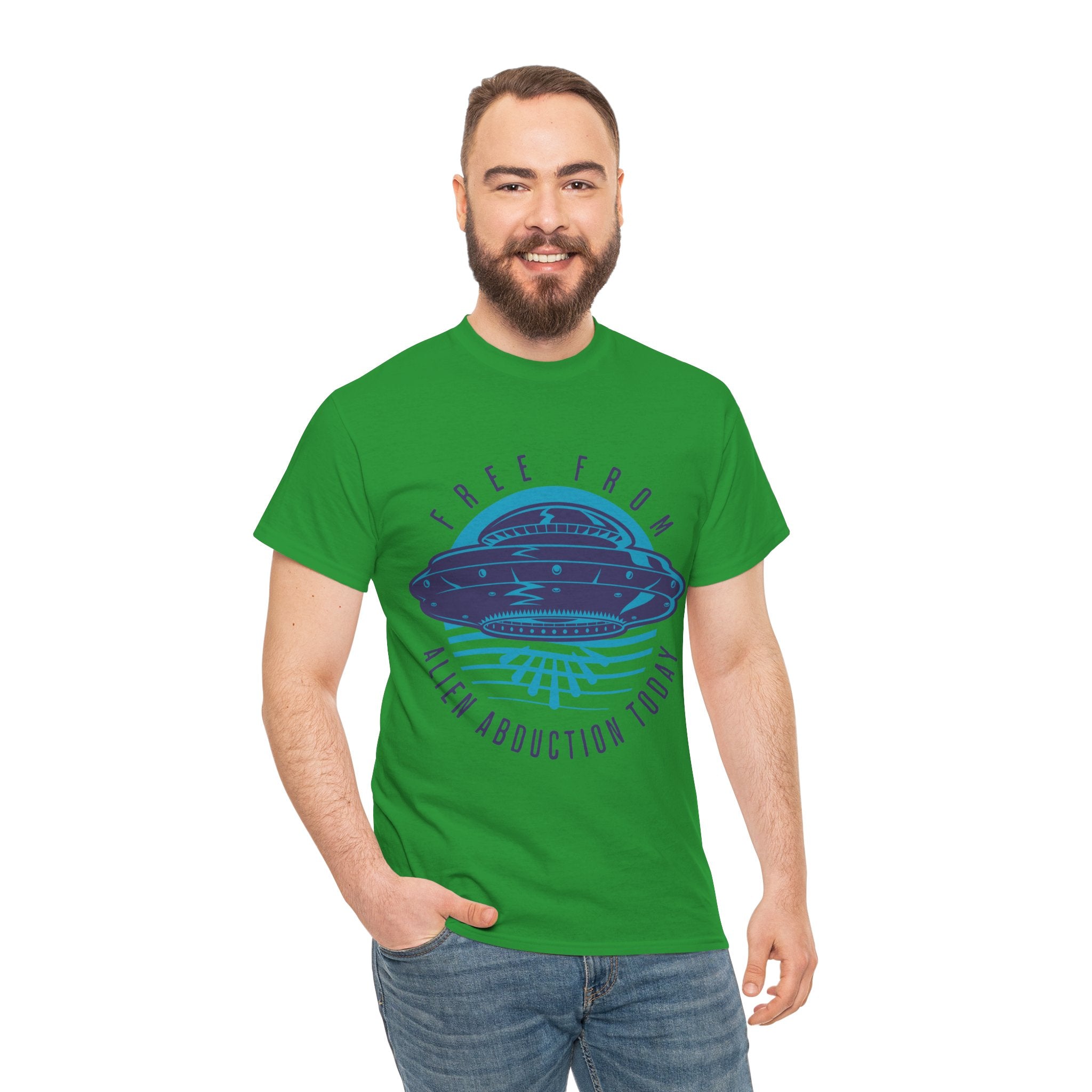 Alien Abduction Tee — "Free From Alien Abduction Today" UFO Graphic Shirt