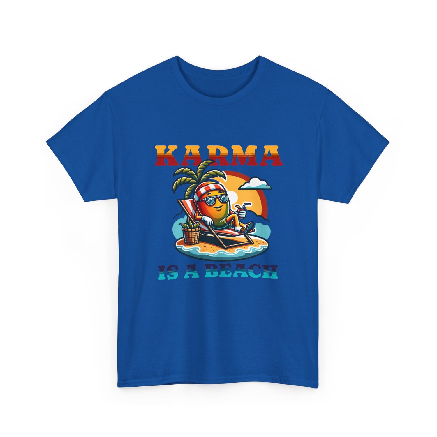 "Karma Is a Beach" Retro Tropical Tee