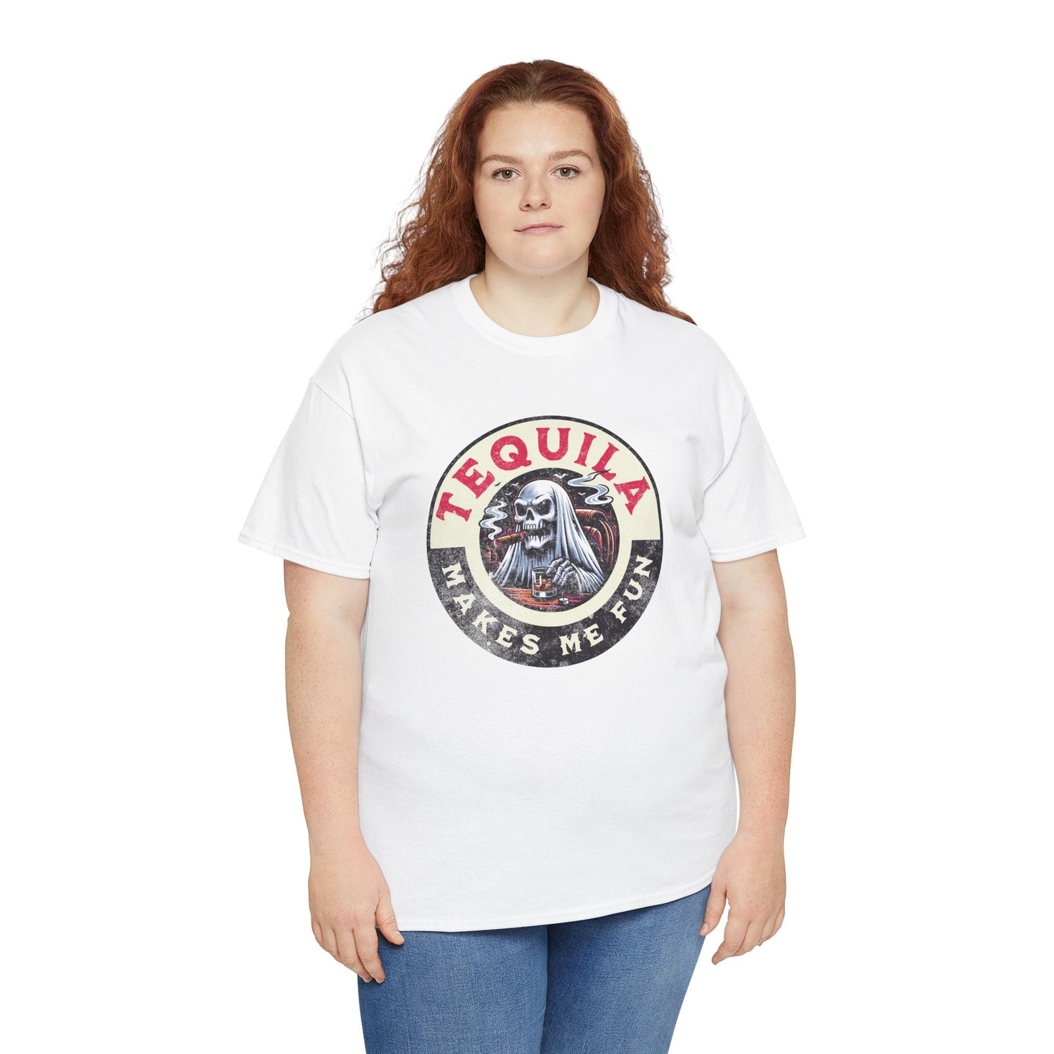 Tequila Makes Me Fun T-Shirt – Funny Party Graphic Tee with Skull &amp; Bottle Design