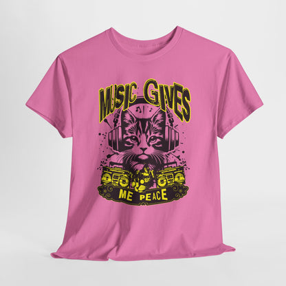 Music Gives Me Peace Cat T-Shirt