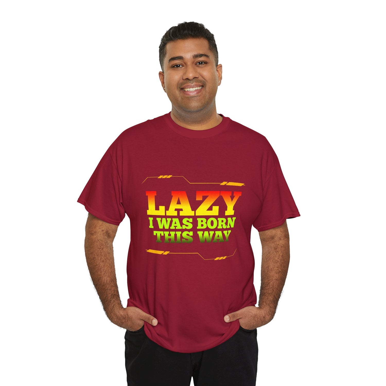 Lazy I Was Born This Way Tee — Funny Retro Graphic T-Shirt