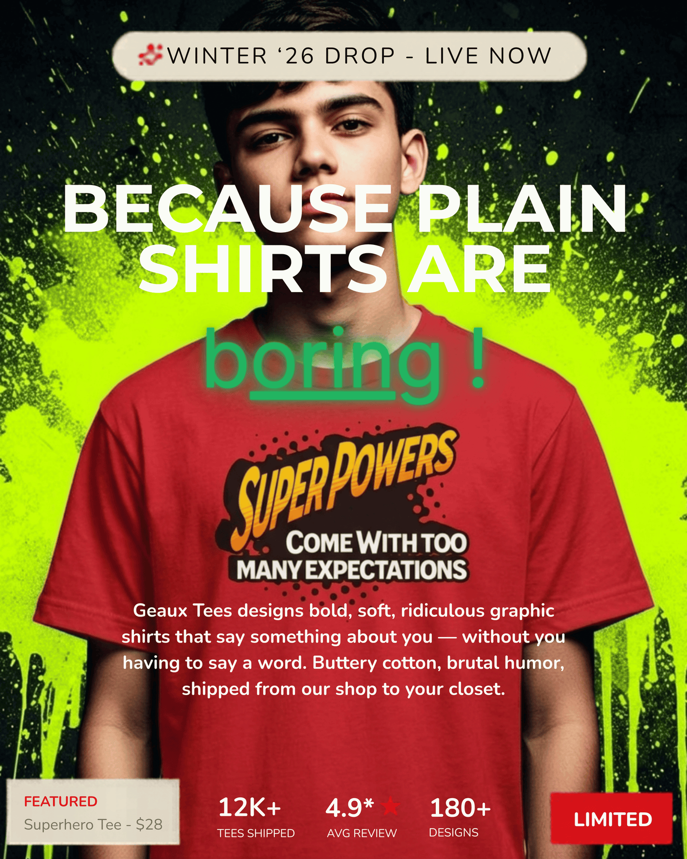 Geaux Tees hero banner