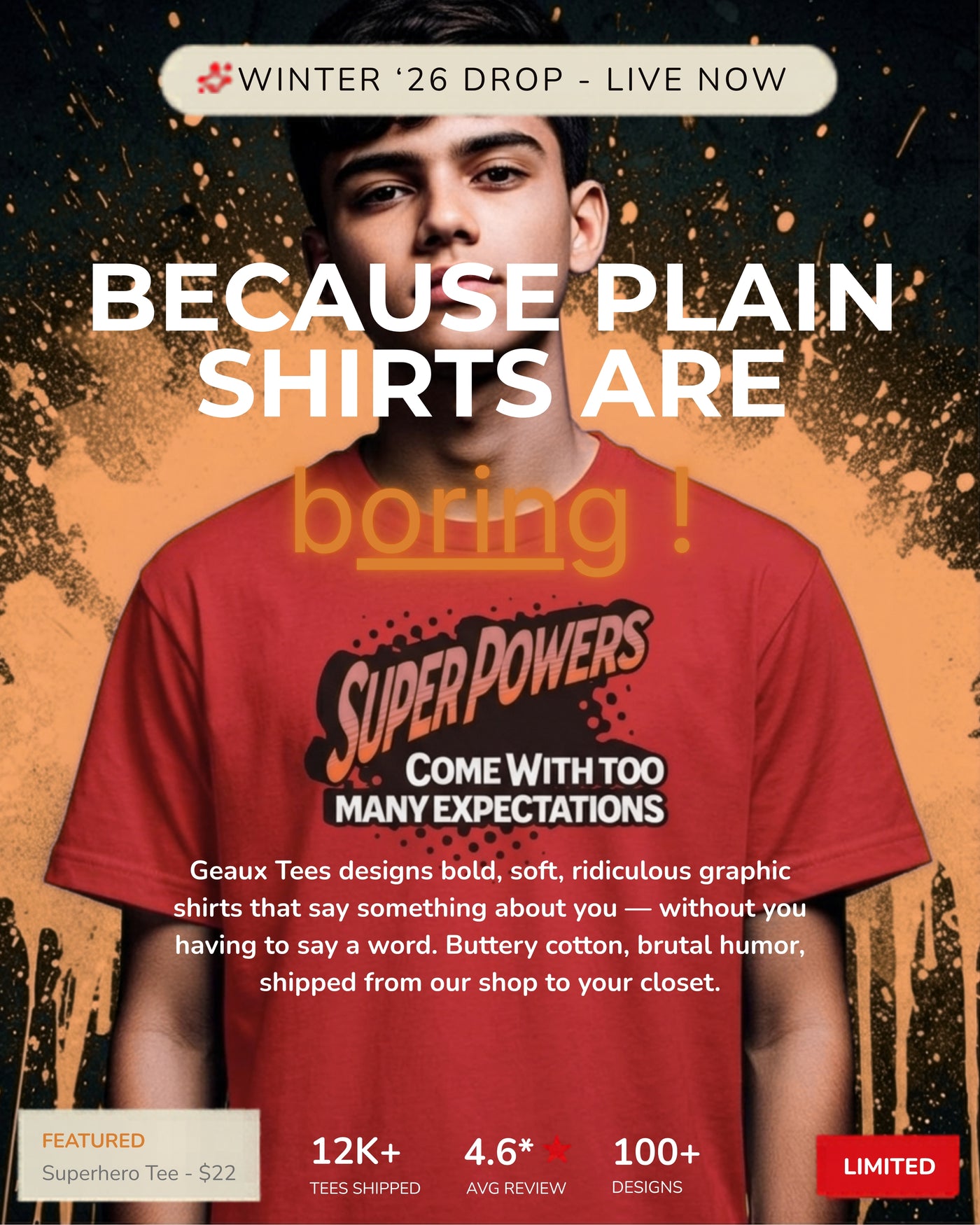Geaux Tees hero banner