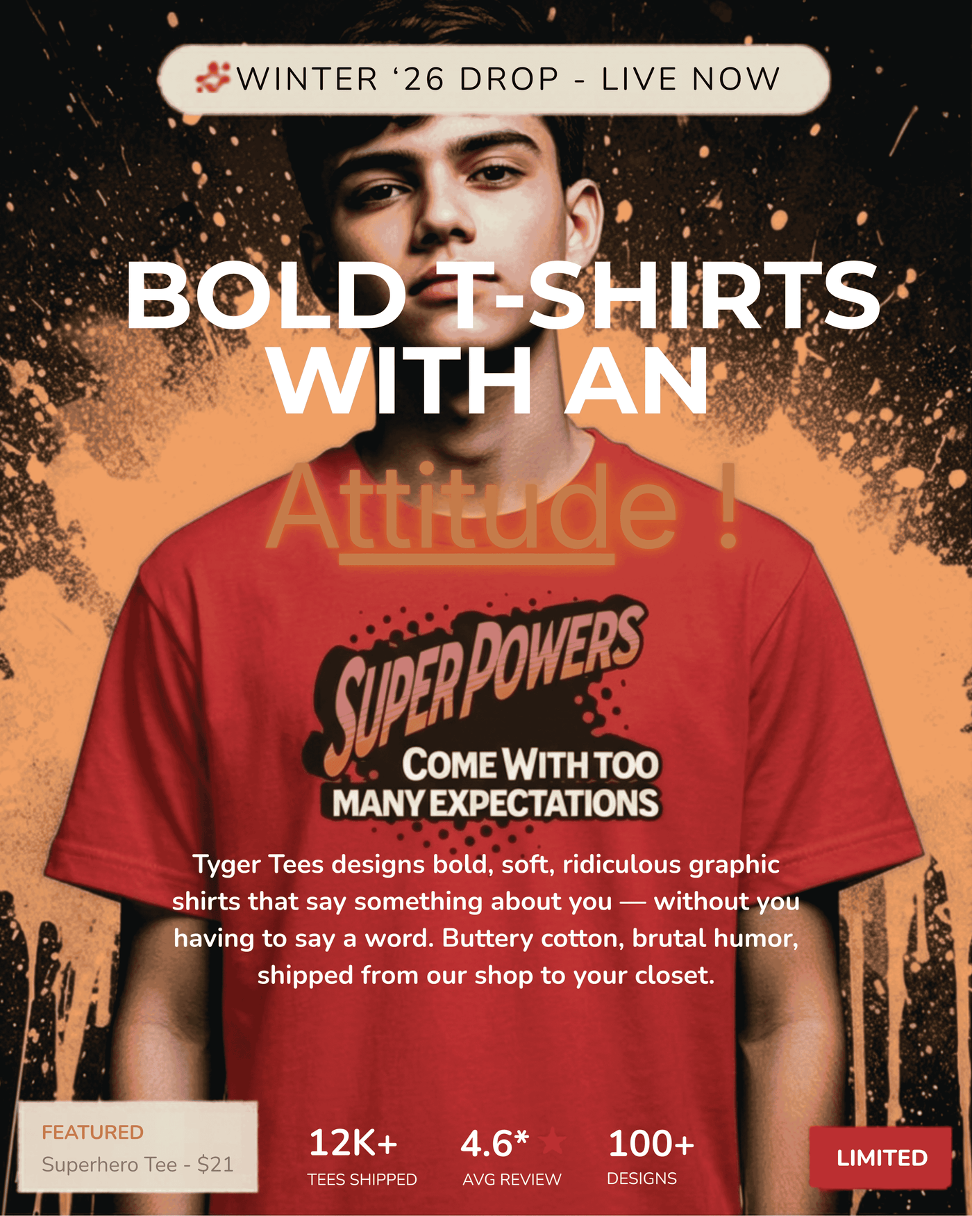 Tyger Tees hero banner