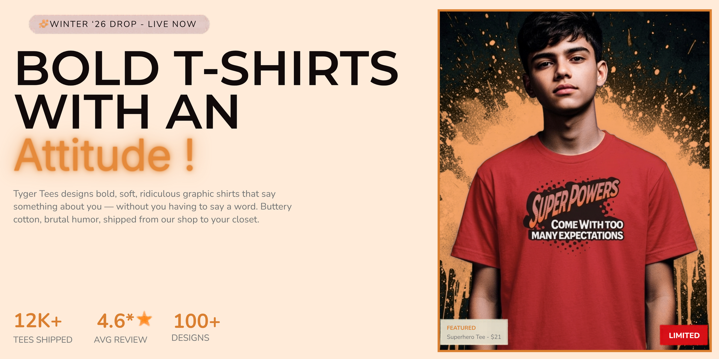 Tyger Tees hero banner